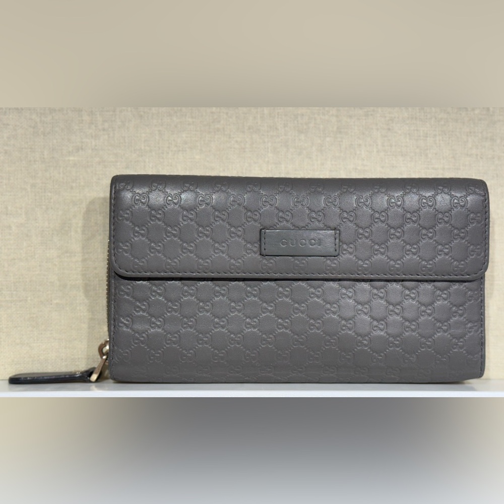 Gucci Micro Guccissima Long Wallet -Gray